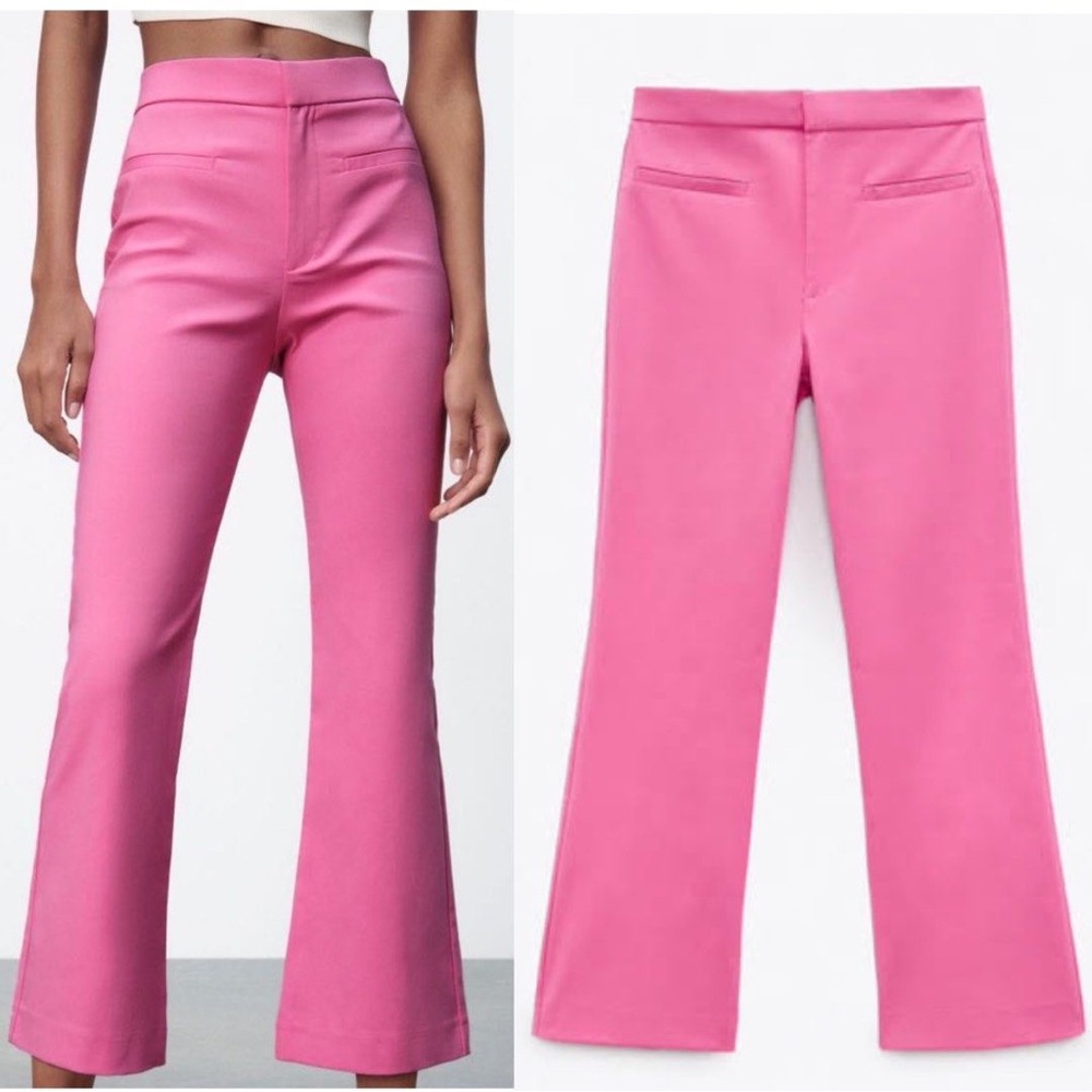 Zara Pink Mini Flare Trousers , Size : S ,29$